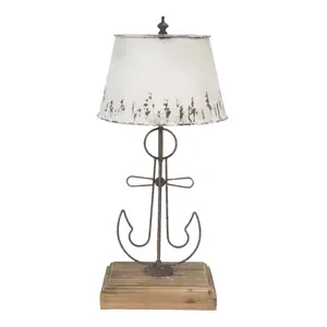 Produkt Krémová antik stolní lampa s kotvou a kovovým stínidlem - Ø 35*79 cm Clayre & Eef