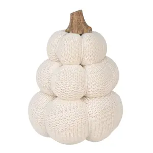 Produkt Krémová pletená dekorace dýně Pumpkin - Ø 13*18 cm  Clayre & Eef