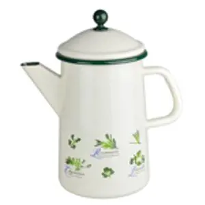 Krémová smaltovaná konvička s bylinkami Herbs - Ø12*23cm - 1,6L Münder Email