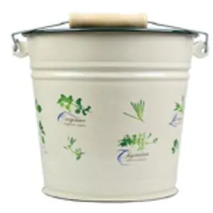 Produkt Krémový smaltovaný kyblík s bylinkami Herbs - Ø24*23cm - 6L Münder Email