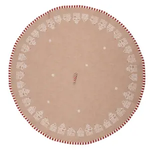 Produkt Kulatá utěrka s perníkovými chaloupkami Gingerbread Bliss - Ø 80 cm Clayre & Eef