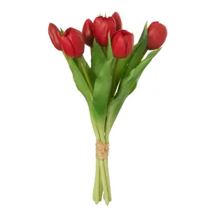 Kytice 7ks červených realistických tulipánů - 31cm J-Line by Jolipa