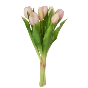 Kytice 7ks světle růžových realistických tulipánů Tulips - 31cm J-Line by Jolipa