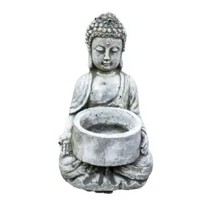 Produkt Malá betonová dekorace sedící Buddha na čajovou svíčku - 7,5*7,5*14cm Pierre Design