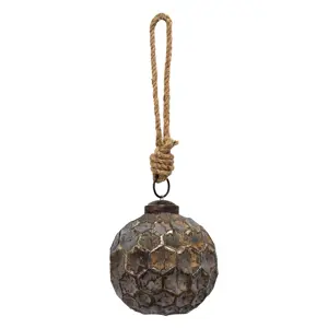 Produkt Měděná antik skleněná ozdoba Hexagon Copper S - Ø 7*7 cm Clayre & Eef