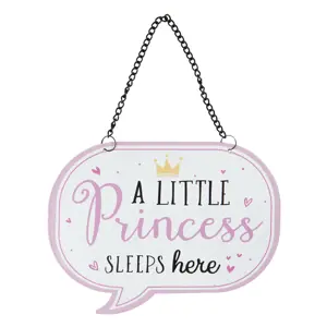 Produkt Menší oválná závěsná kovová cedule Little Princess - 17*13 cm Clayre & Eef