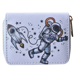 Menší peněženka a astronautem a raketkou - 11*9 cm Clayre & Eef