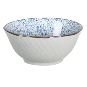 Miska modré kvítky BlueFlow - Ø13*6 cm Clayre & Eef