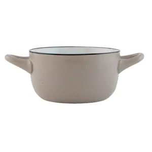 Miska s oušky Enamel Look grey -  16*11*6 cm / 0,3 L Clayre & Eef