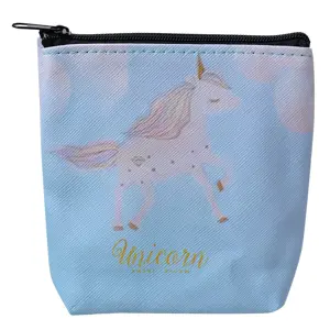 Produkt Modrá malá peněženka / taštička s jednorožcem Unicorn - 11*11 cm Clayre & Eef