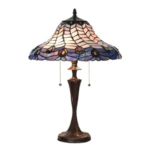 Produkt Modrá stolní lampa Tiffany Bleu Gérald - Ø 40*60cm Clayre & Eef