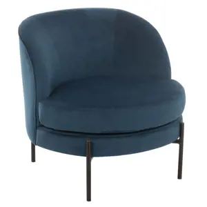 Produkt Modré sametové kulaté křeslo Lounge chair Jammy Blue - 71*67*66cm J-Line by Jolipa