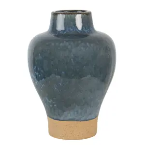 Produkt Modro hnědá keramická váza Lorenzo - Ø 21*31 cm Clayre & Eef