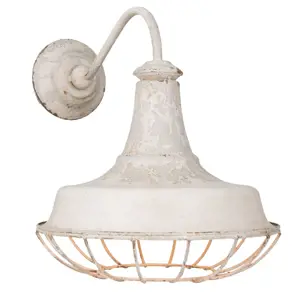 Nástěnná bílá vintage lampa - 35*46*39 cm Clayre & Eef