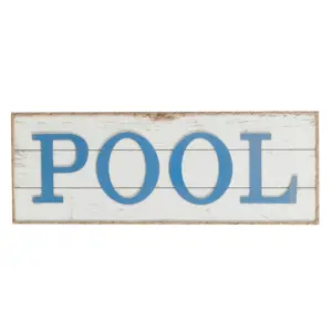 Nástěnná dřevěná cedule Pool - 72*3*28 cm J-Line by Jolipa