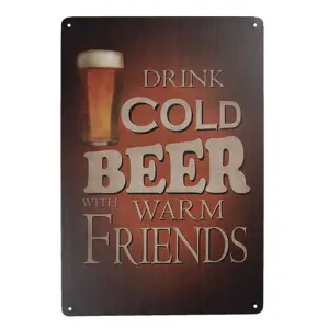 Produkt Nástěnná kovová cedule Drink Beer - 20*30 cm Clayre & Eef