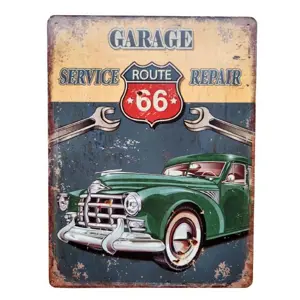 Produkt Nástěnná kovová cedule Garage Service Route 66 - 25*33 cm Ostatní