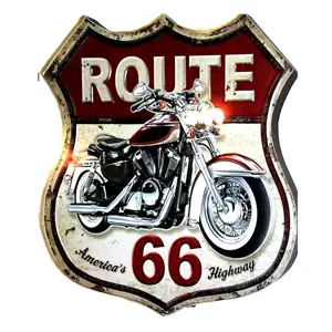 Nástěnná kovová cedule Route 66 - 30*1*35 cm Clayre & Eef