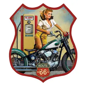 Produkt Nástěnná kovová cedule Route 66 - Full Service - 30*1*35 cm Clayre & Eef