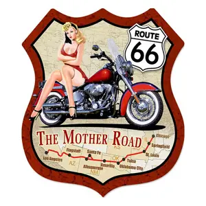 Produkt Nástěnná kovová cedule Route 66 - The Mother Road - 30*1*35 cm Clayre & Eef