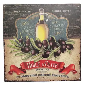 Produkt Nástěnná kovová cedule s olivami Huile D´Olive - 30*30 cm Ostatní