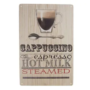 Produkt Nástěnná plechová cedule Cappuccino - 20*30 cm Clayre & Eef