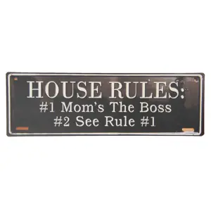 Produkt Nástěnná plechová cedule House rules - 39*13 cm Clayre & Eef