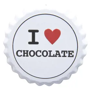 Produkt Nástěnná plechová cedule I love chocolate - Ø 13 cm Clayre & Eef