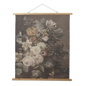 Produkt Nástěnná vintage mapa s květy I - 80*2*100 cm Clayre & Eef