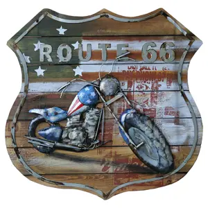 Nástěnný obraz Moto route 66 - 60*5.5*60 cm Clayre & Eef