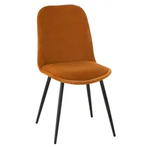 Okrová sametová jídelní židle Chair Claire Ochre - 46*44*86cm J-Line by Jolipa