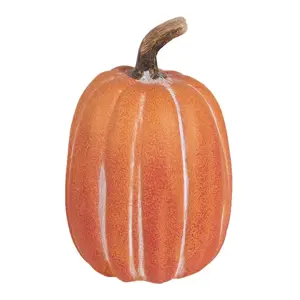 Oranžová keramická dekorace dýně Pumpkin - 12*17 cm  Clayre & Eef