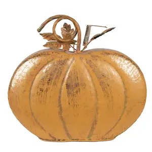 Oranžová kovová dekorace dýně Pumpkin - 34*15*32 cm Clayre & Eef