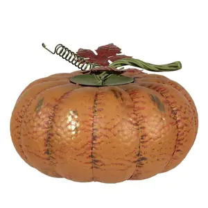 Produkt Oranžová kovová dekorace dýně Pumpkin - Ø 31*20 cm  Clayre & Eef