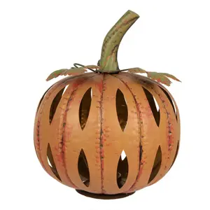 Produkt Oranžová kovová dekorace dýně Pumpkin s Led světýlky - Ø 28*34 cm  Clayre & Eef