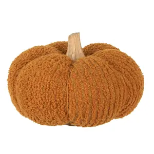 Oranžová látková dekorace dýně Pumpkin L - Ø 15*12 cm Clayre & Eef