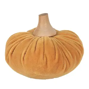 Produkt Oranžová textilní dekorace dýně Pumpkin M - Ø 12*10 cm Clayre & Eef