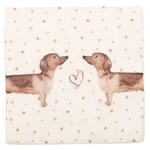 Produkt Papírové ubrousky s jezevčíky Dachshund Love - 33*33 cm (20ks) Clayre & Eef