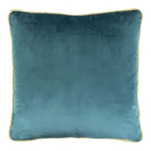 Produkt Petrolejový sametový polštář obšitý krouceným zlatým provázkem Velvet - 45*10*45cm Mars & More