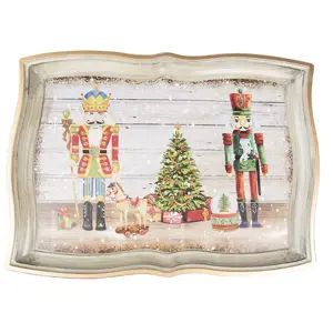 Produkt Plastový vánoční dekorační podnos s Louskáčky - 43*32*2 cm Clayre & Eef