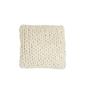 Pletený krémový polštář Tricot white - 40*40 cm J-Line by Jolipa