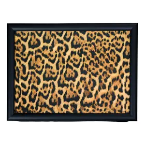 Podnos na nohy Leopard v černém rámu - 43*33*7cm Mars & More