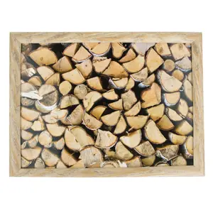 Podnos na nohy s motivem dřeva Fireplace wood - 43*33*7cm Mars & More