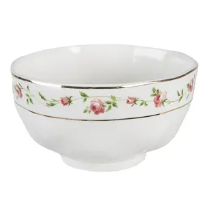 Porcelánová miska na polévku s růžičkami Cutty Rose - ∅ 11*6 cm / 300 ml Clayre & Eef