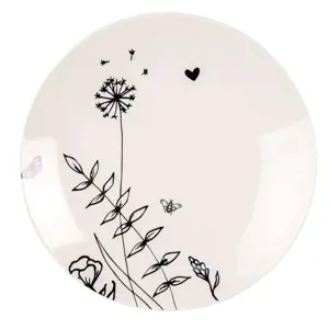 Produkt Porcelánový dezertní talíř s květinami Flora And Fauna - Ø 20cm Clayre & Eef