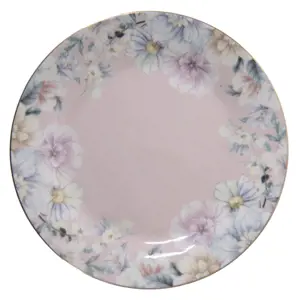 Produkt Porcelánový dezertní talířek s květinami Flowers  - Ø 18*2 cm Clayre & Eef