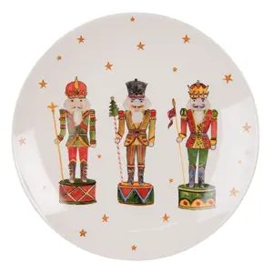 Produkt Porcelánový dezertní talířek s Louskáčky Happy Little Christmas  - Ø 20 cm Clayre & Eef