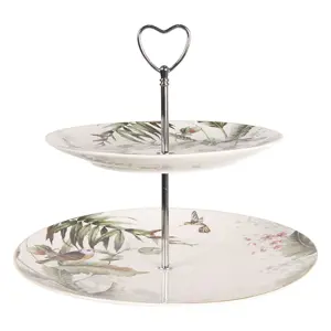 Produkt Porcelánový etažér Tropical birds - Ø 26 cm Clayre & Eef