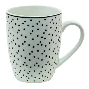 Porcelánový hrnek s černými puntíky Black Dot - 12*8*10 cm / 350 ml Clayre & Eef