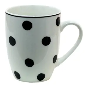 Porcelánový hrnek s černými puntíky Black Dot - 350 ml Clayre & Eef